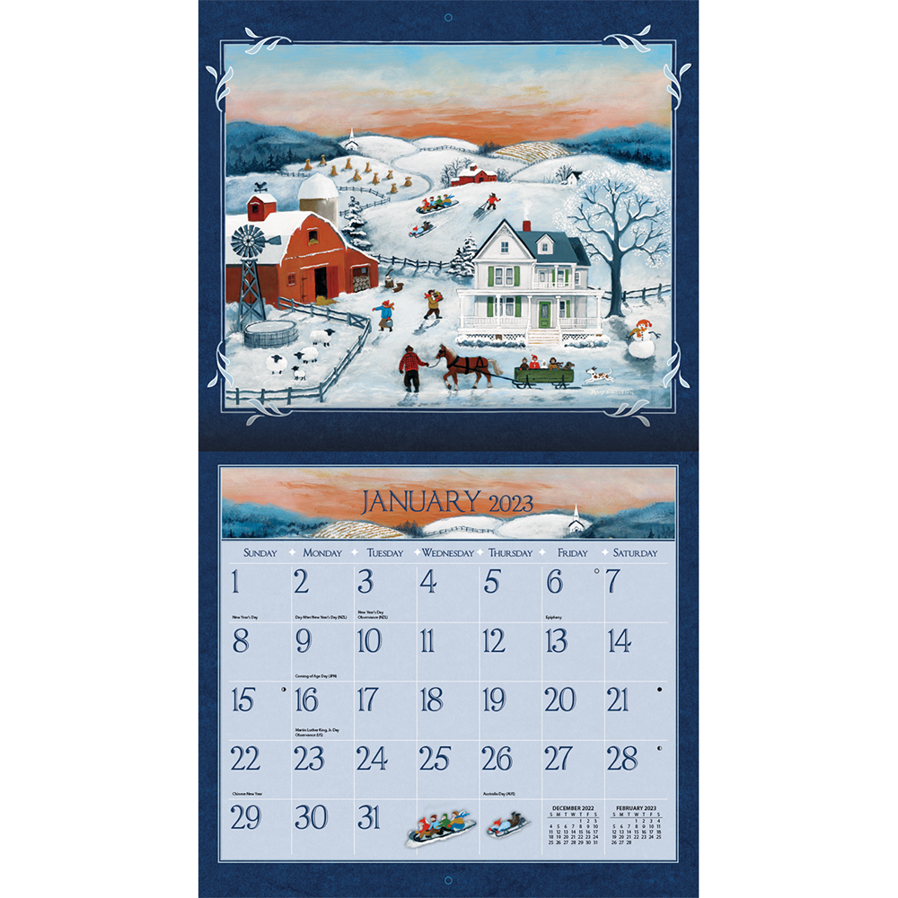 2023 Calendar Folk Art by Mary Singleton, LANG 23991001922 Lang