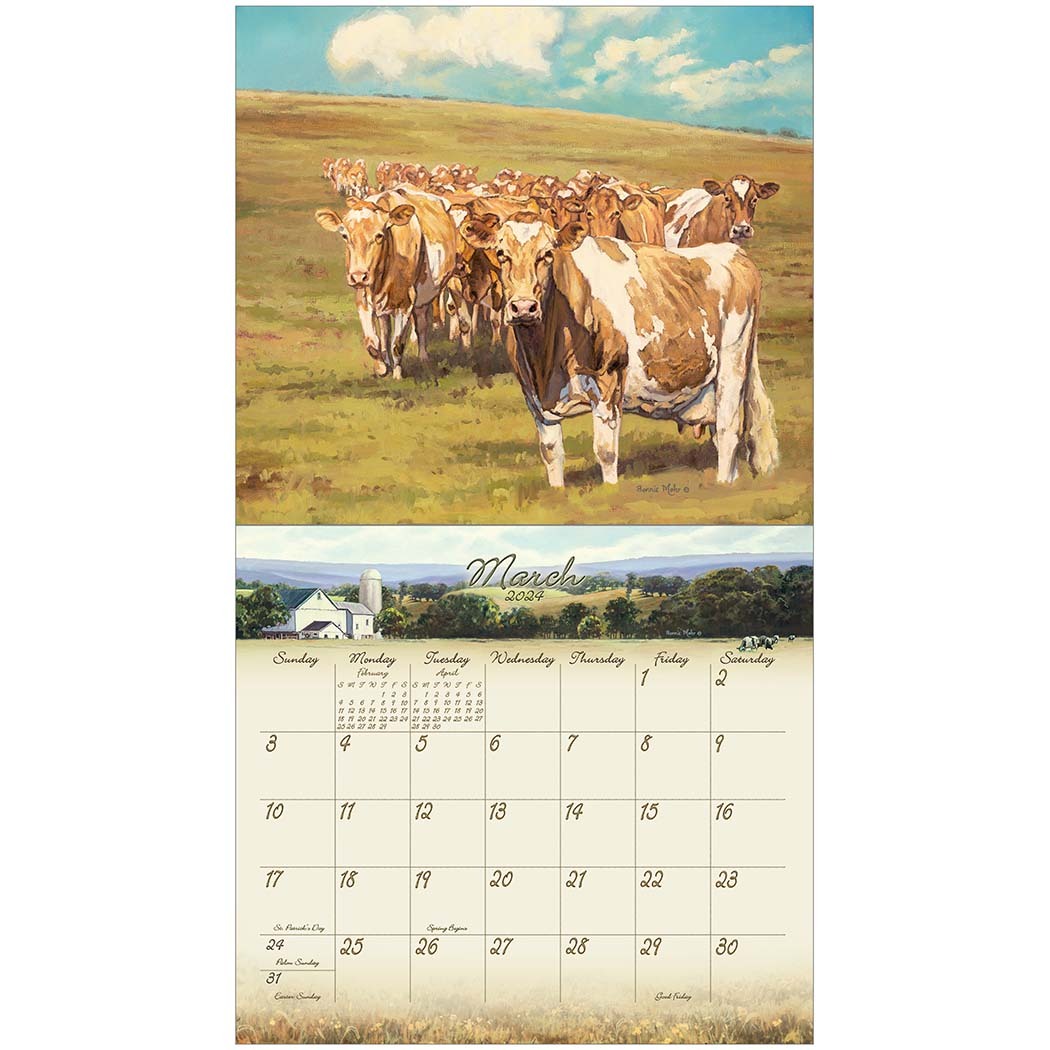 The Legacy 2024 Calendar Cow Calendar by Bonnie Mohr