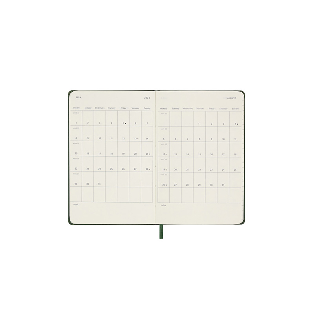 Classic Planner 2024 Pocket Daily, hard cover, 12 months Myrtle Green