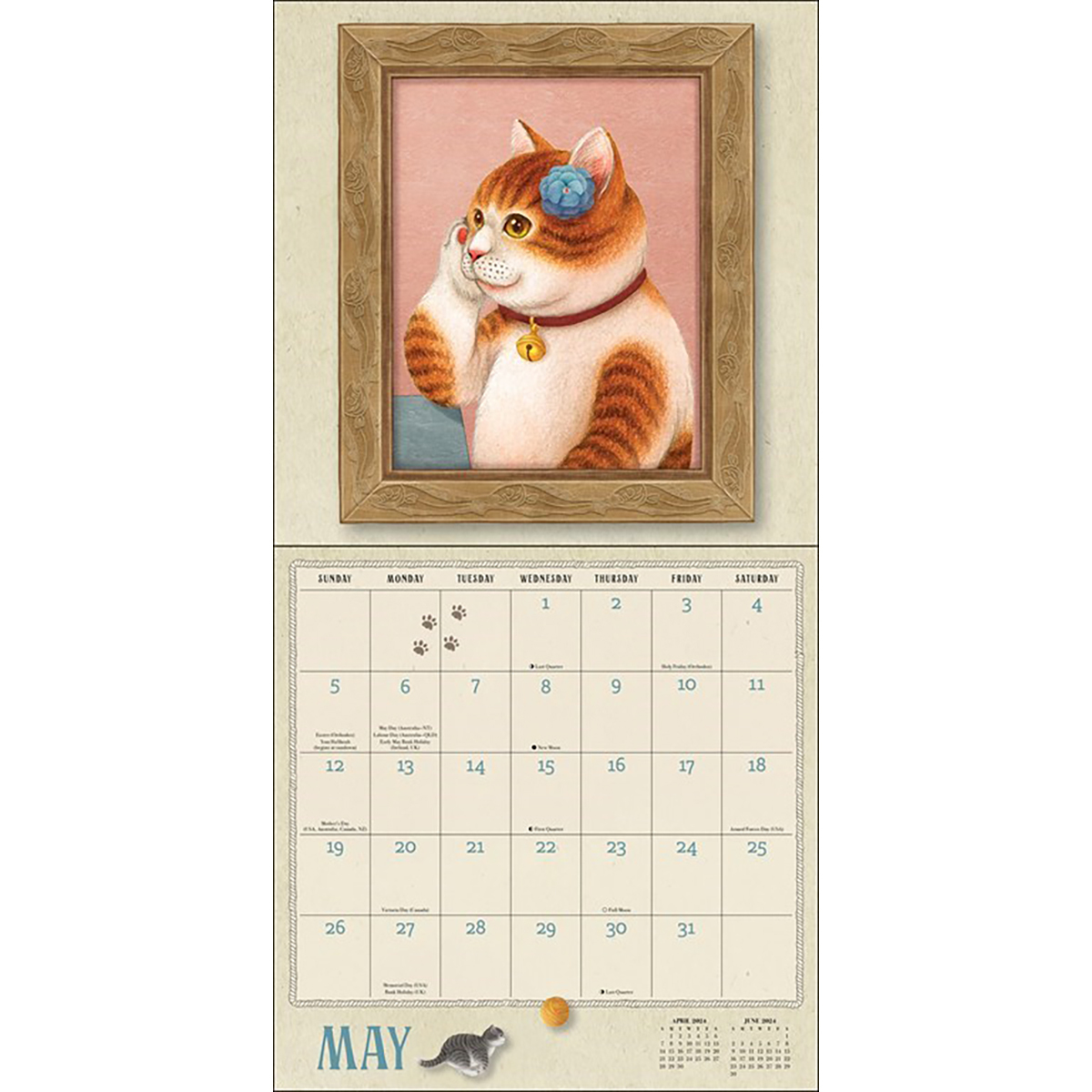 Meowsterpieces 2024 Square Wall Calendar by Nyangsongi