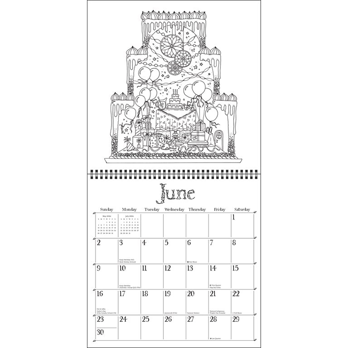 Johanna Basford 12-Month 2024 Coloring Weekly Planner Calendar: A