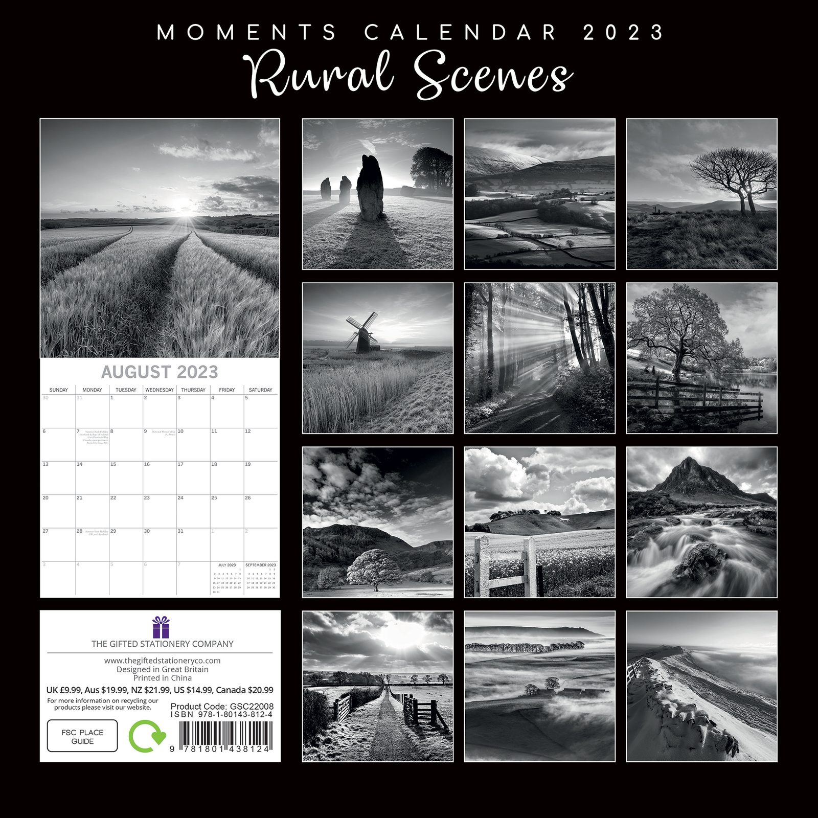 2023 Calendar Rural Scenes Square Wall by The Gifted Stationery