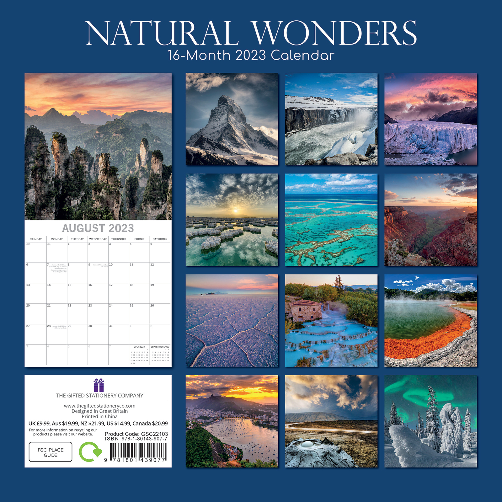 2023 Calendar Natural Wonders Square Wall by The Gifted Stationery