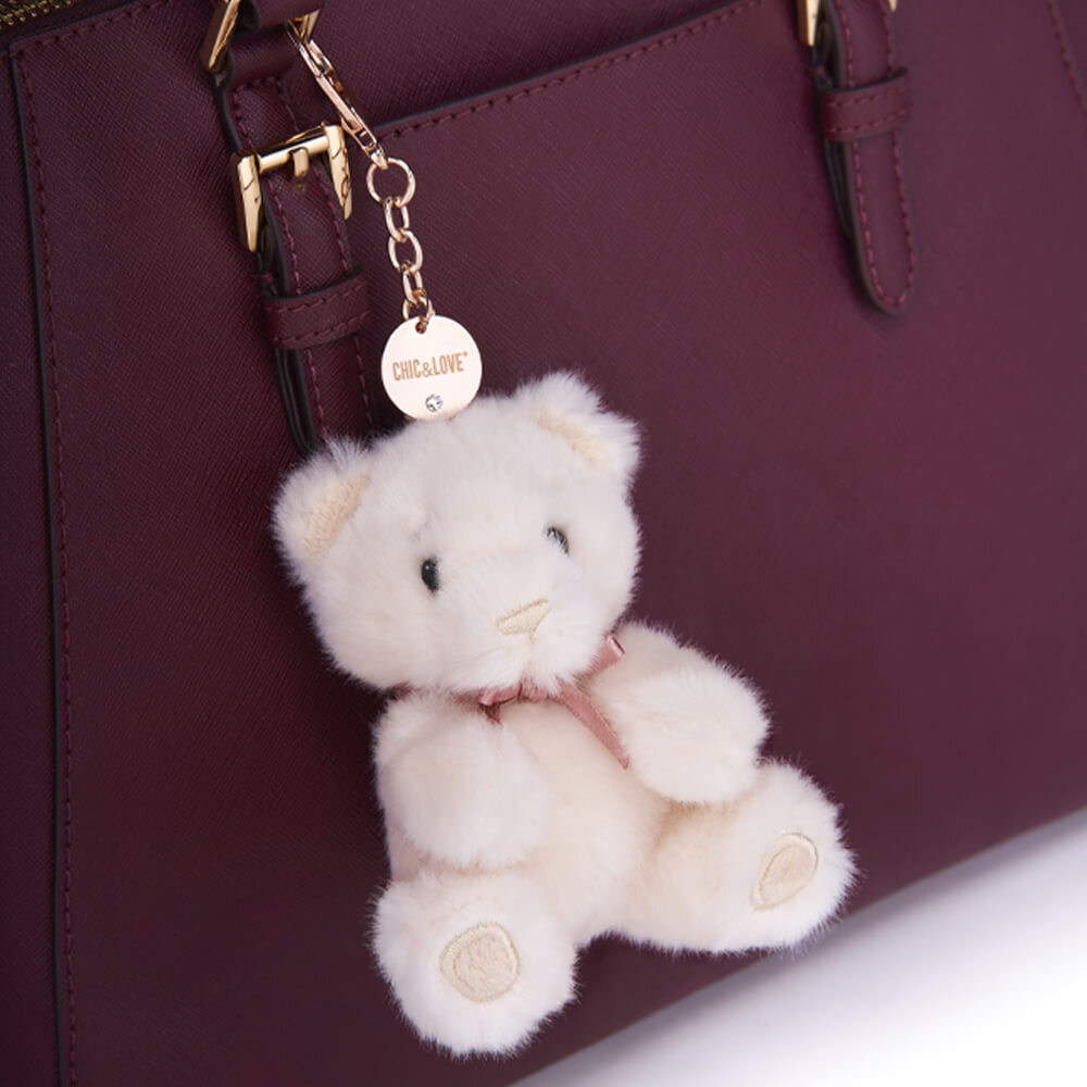 Bailey Bear Bag Charm & Swarovski Birthstone Necklace May Emerald