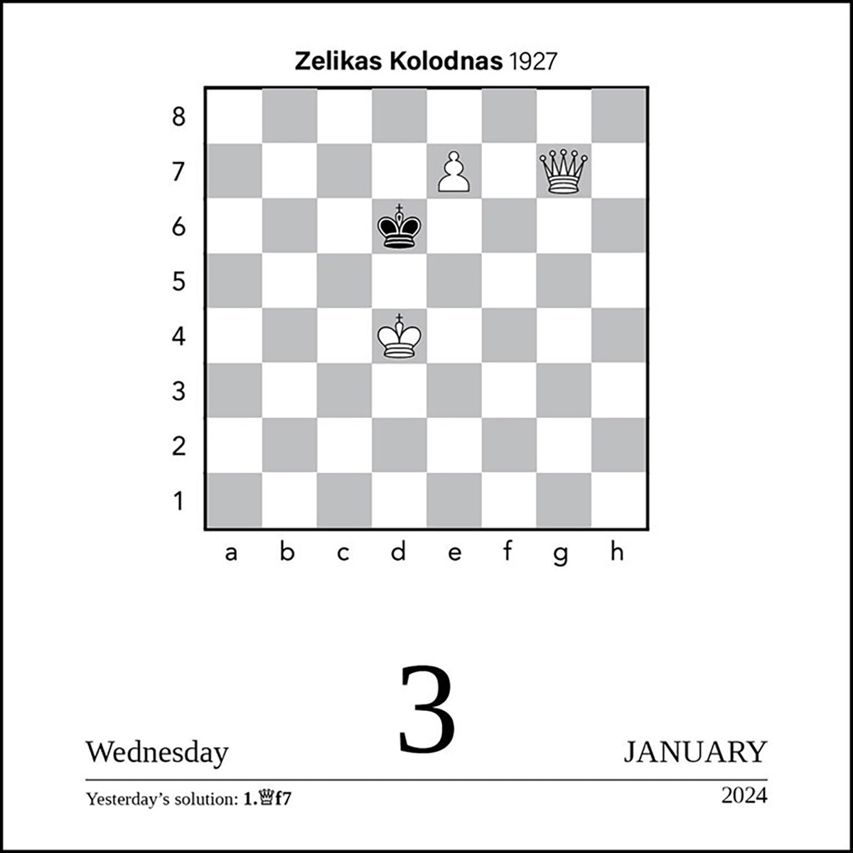 Chess 2024 DaytoDay Boxed Calendar by American Chess Magazine