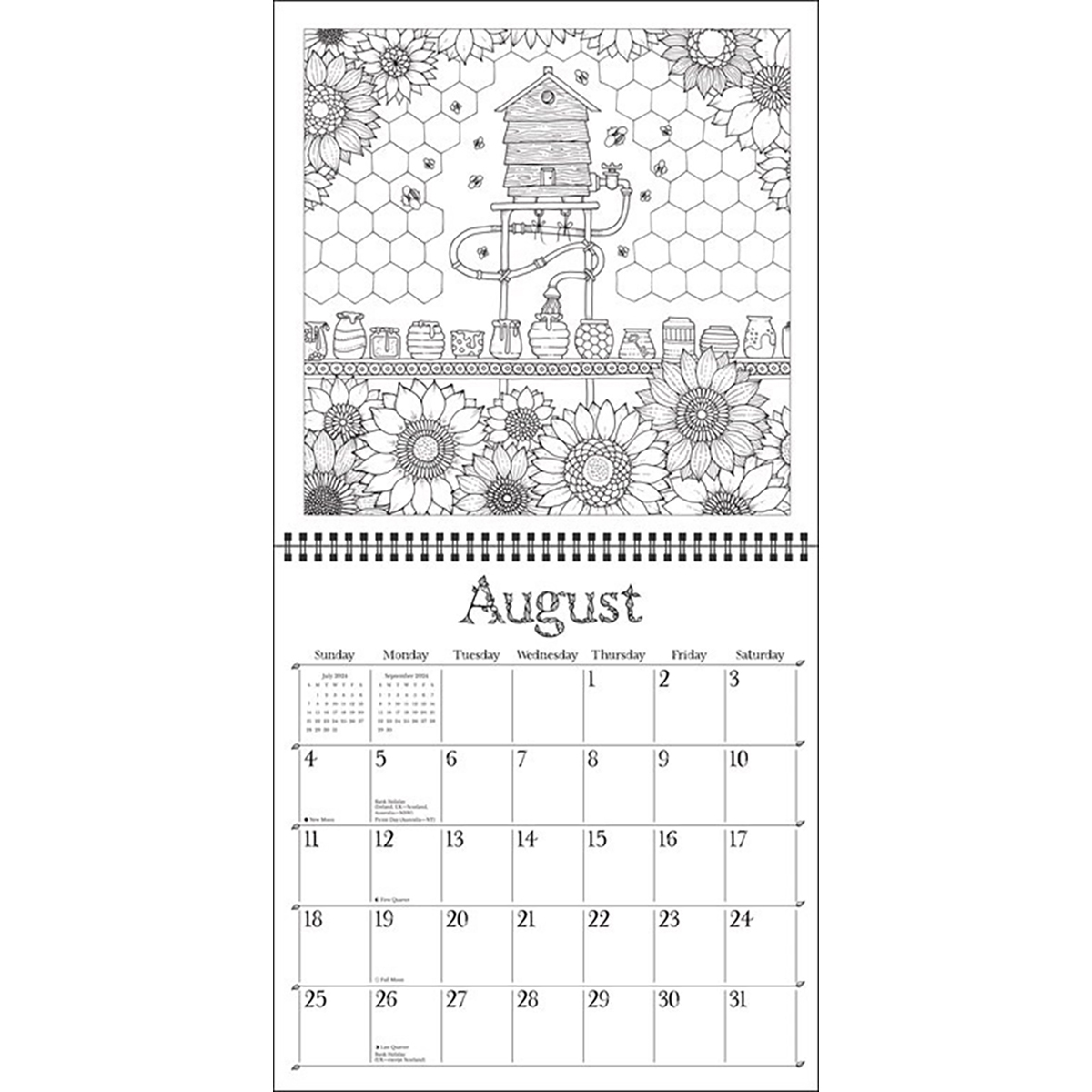 Johanna Basford 12-Month 2024 Coloring Weekly Planner Calendar: A