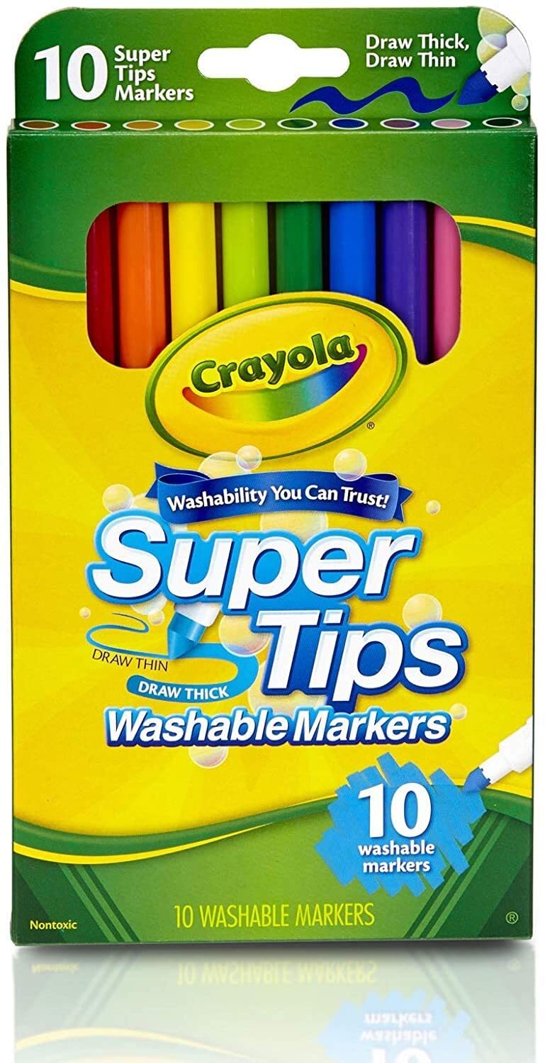 Crayola Super Tips Washable Markers - Pack of 10 - CRAYOLA