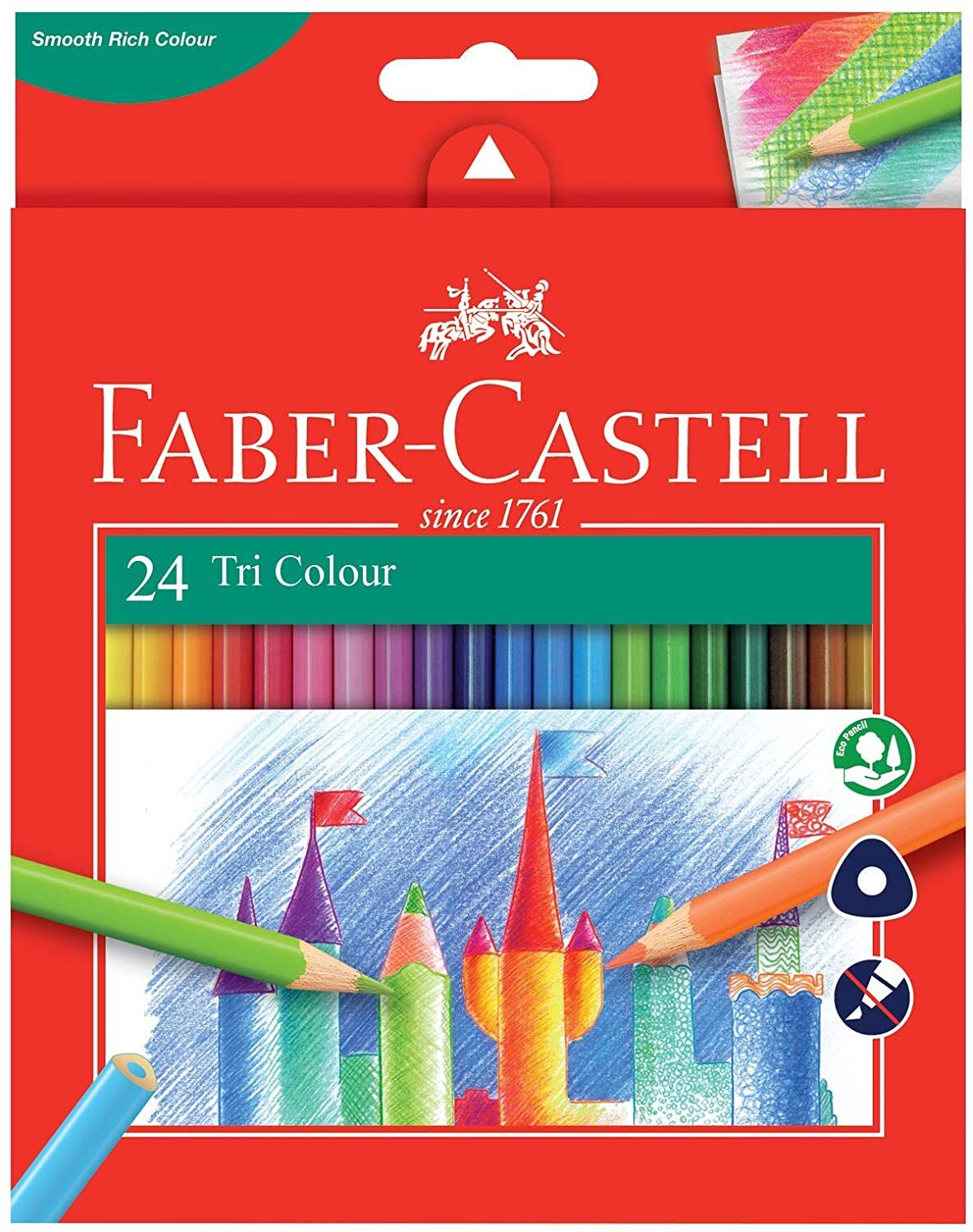 FaberCastell Colouring Pencils Tri Colour 24 Pack