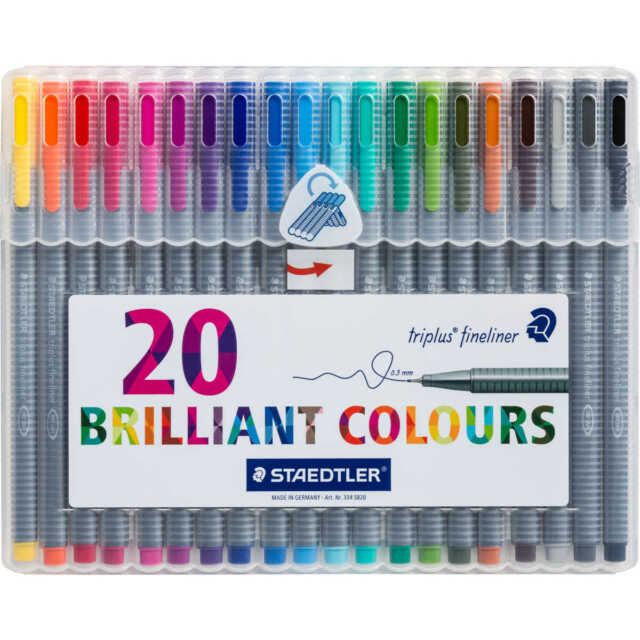 Staedtler- Triplus Fineliner 0.3mm Assorted Pack of 20