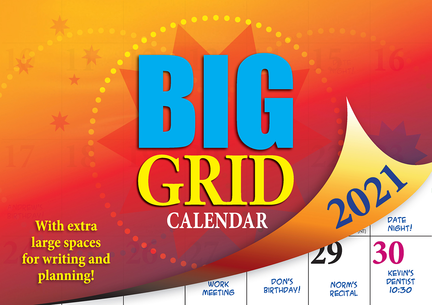 2021 calendar big grid big print calendar by bartel bp102 bartel