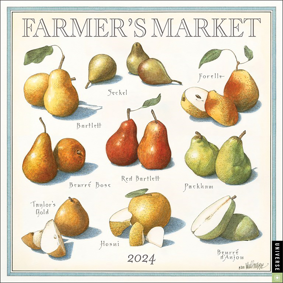 Farmer's Market 2024 Square Wall Calendar by John Burgoyne