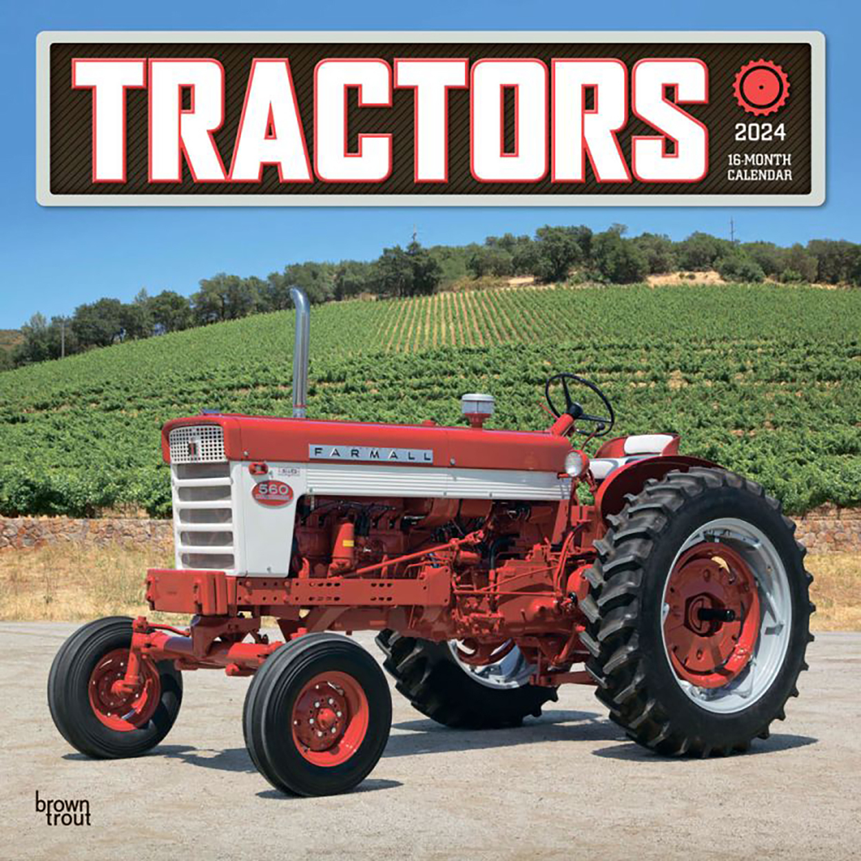 Tractors 2024 16-month Square Wall Calendar By Browntrout