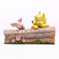 Disney Traditions Figurine 10cm Pooh & Piglet on a Log, Whitehill 6005964