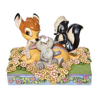  Disney Traditions Figurine 10cm Bambi & Friends in Flowers, Whitehill 6008318