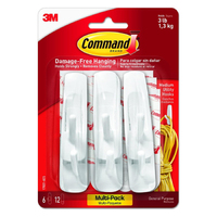 3M Command Hooks Medium 6-Pack White 17001-VP GNS-17566