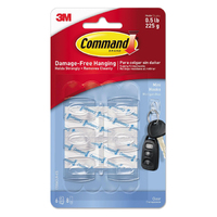 3M Command Hooks Mini 6-Pack Clear 17006 GNS-15706