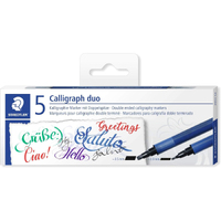 Staedtler Calligraph Duo Double-Ended Calligraphy Markers Assorted 5 Pack