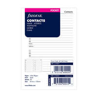 Undated Refill Filofax Contacts Pocket White FF-210201