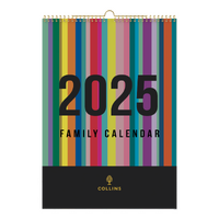 2025 Calendar Collins Edge Rainbow A3 Family Wiro Wall EDFC135