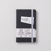 Bookaroo Notebook A6 with Pocket Black, Artico 43010