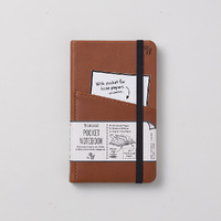 Bookaroo Notebook A6 with Pocket Brown, Artico 43011