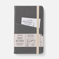 Bookaroo Notebook A6 with Pocket Charcoal, Artico 43033