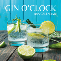 2025 Calendar Gin O'Clock 16-Month Square Wall Red Robin RR250211