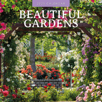 2025 Calendar Beautiful Gardens 16-Month Square Wall Red Robin RR250243