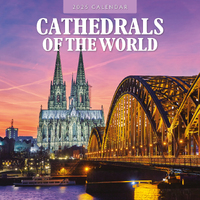 2025 Calendar Cathedrals of the World 16-Month Square Wall Red Robin RR250258