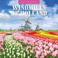 2025 Calendar Windmills of Holland 16-Month Square Wall Red Robin RR250283