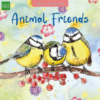 2025 Calendar Animal Friends 16-Month Square Wall Red Robin RR250332