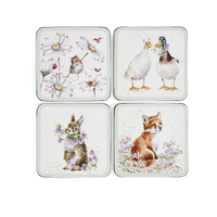 Royal Worcester Wrendale Designs Coasters Wildflowers Set of 4, Whitehill X0010249204