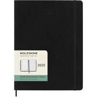 2025 Diary Moleskine XL Weekly Notebook Soft Cover Black M-DSB12WN4Y24