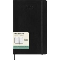 2025 Diary Moleskine Large Weekly Horizontal Soft Cover Black M-DSB12WH3Y24