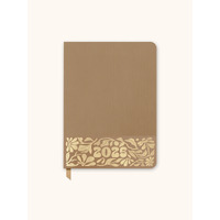 2025 17-Month Planner Dual-Textured Leaves on Hazelnut Medium Weekly/Monthly Orange Circle Studio 25389