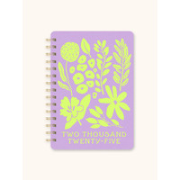 2025 17-Month Planner Agatha Botanical Bliss Weekly/Monthly Orange Circle Studio 25453