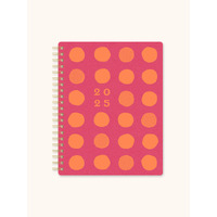 2025 17-Month Planner Baxter Endless Summer Weekly/Monthly Orange Circle Studio 25478