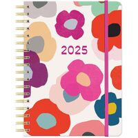 2025 17-Month Planner Tri-Tab Summer Poppies Weekly/Monthly Orange Circle Studio 25514