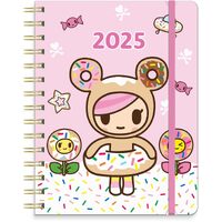 2025 17-Month Planner Deluxe Flexi Tokidoki Donutella Compact Weekly/Monthly Orange Circle Studio 25525