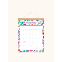 2025 Calendar Botanical Bliss Bamboo Hanger Wall Orange Circle Studio 25177