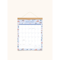 2025 Calendar Dog Days Bamboo Hanger Wall Orange Circle Studio 25178