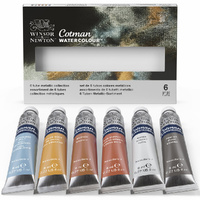 Winsor & Newton Cotman Watercolour 8mL x 6 Tube Metallic