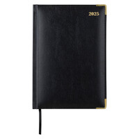 2025 Diary Cumberland Corporate A5 Day to Page Black Casebound 51CFBK25