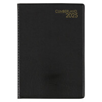 2025 Diary Cumberland Pocket A7 Week to View Black 77PBK25