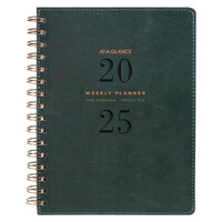 2025 Planner At-A-Glance Signature A5 Weekly/Monthly Green AAG300325