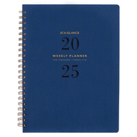 2025 Planner At-A-Glance Signature A4 Weekly/Monthly Navy AAG300825