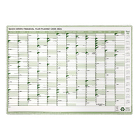 2025-2026 Financial Year Planner Sasco 500x700mm Yearly Wall Green 5622526