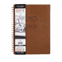 2025-2026 Financial Year Diary At-A-Glance A4 Week to View Brown AAG4032526