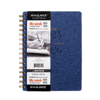 2025-2026 Financial Year Diary At-A-Glance A5 Week to View Navy AAG4102526