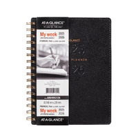 2025-2026 Financial Year Diary At-A-Glance A5 Week to View Black AAG4082526